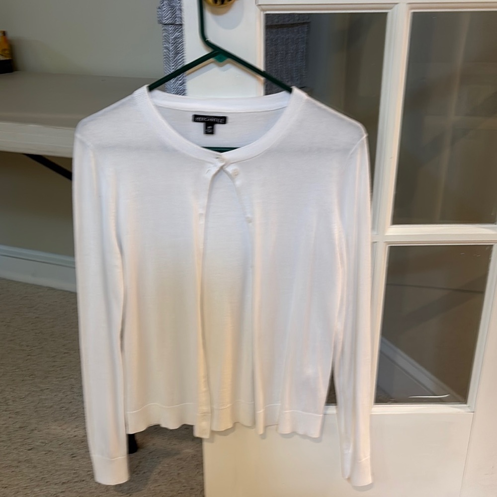 White Cardigan Sweater